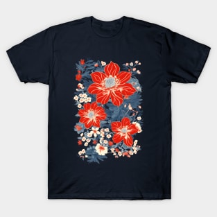 Kimono Flowers Design T-Shirt